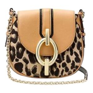 Diane Von Furstenberg bag DVF Sutra Leather gold hardware cheetah animal print